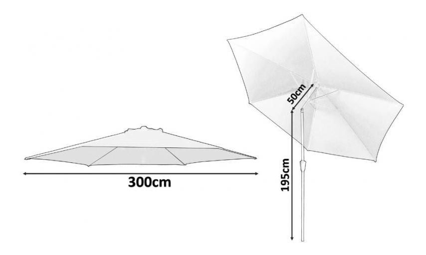Umbrelă de grădină Rona 3 (verde)