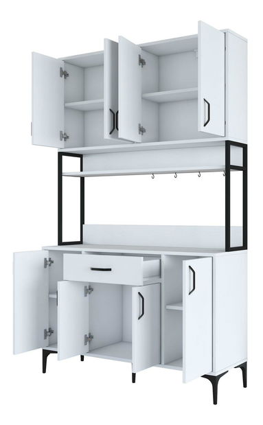 Set kuchynských skriniek Jenaretta 27 (biela + čierna)