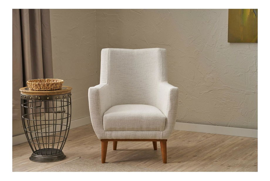 Kreslo Goncoletta (krémová + orech)