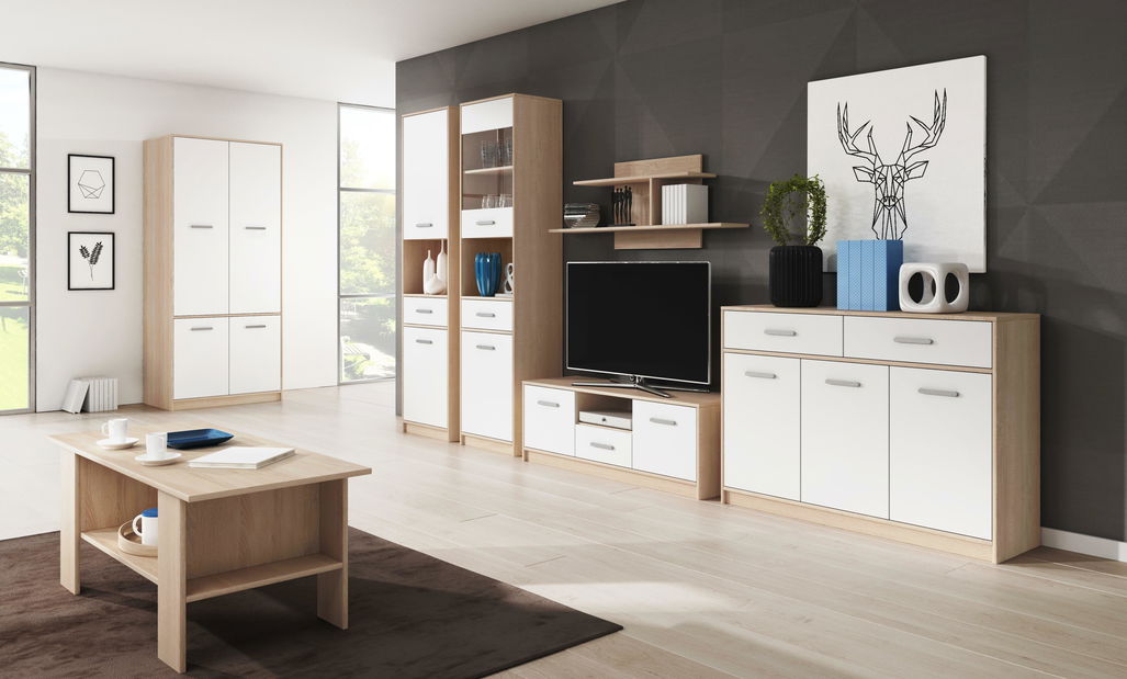 Mobilier living Tulia 1 (stejar sonoma + alb)