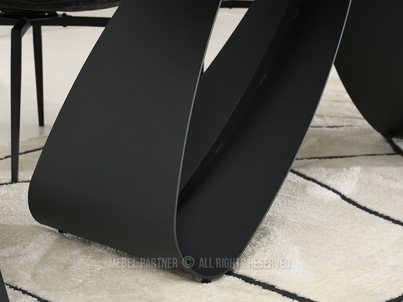 Masă de sufragerie Prego (marmură albă + negru)