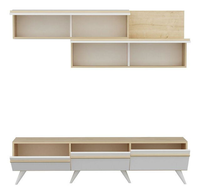 Mobilier living Amstel (Stejar zafir + Alb)