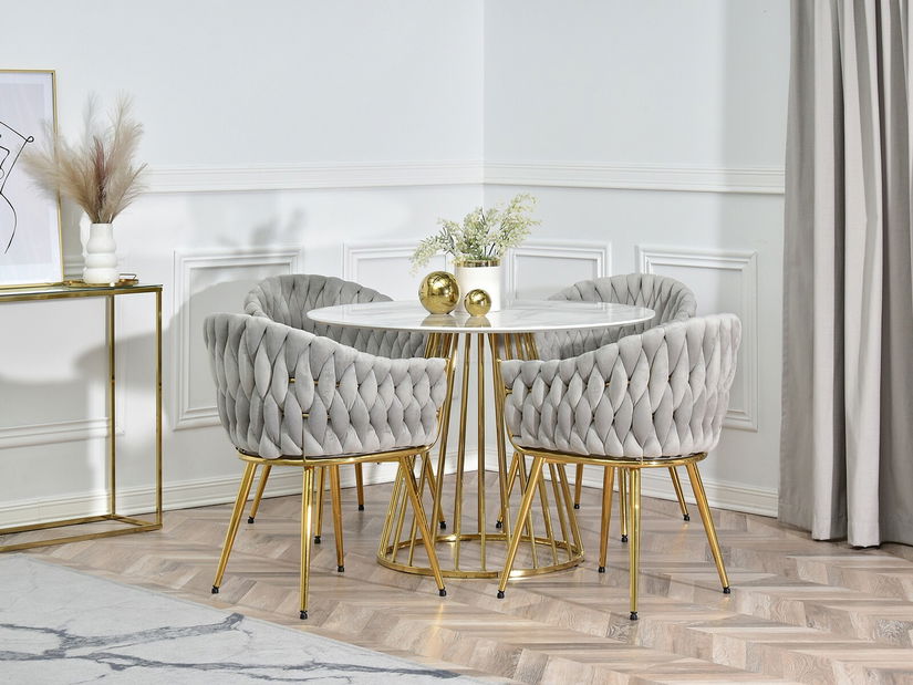 Scaun Idris (gri + auriu)