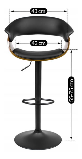 Bárszék Nowana (fekete + dió) 