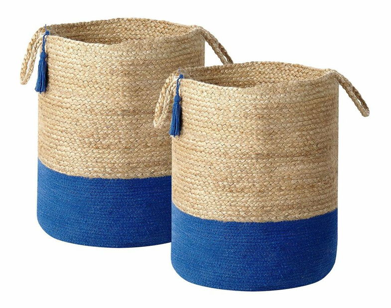 Set 2 buc coșuri depozitare Gregory (bej + marin)
