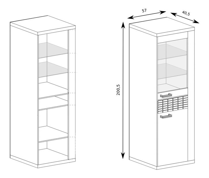 Vitrína Nature 04 (s LED osvetlením) (dub ribbeck)