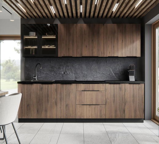 Kuhinja Monzesa 6 (orah okapi + crna)