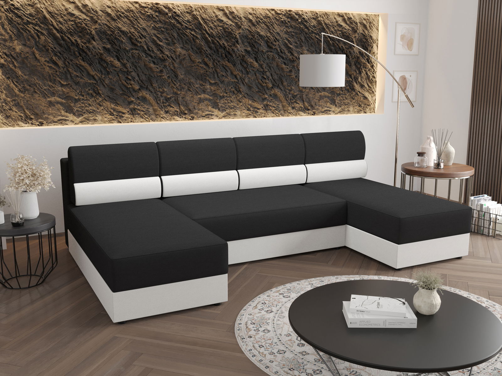 Colțar în formă de U Radiant U1 (Negru + Alb)