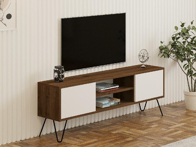 TV asztal/szekrény Donoko (dió + fehér) 