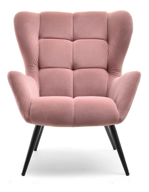 Fotel Kikino (rózsaszín + fekete)