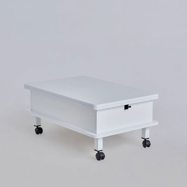 Konferenčný stolík na kolieskach Dia (biela)