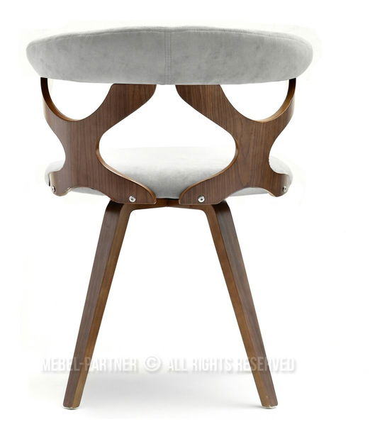 Stolička Bender (popolavá + orech)