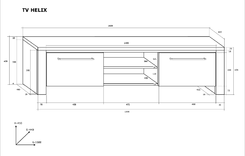 TV stolík/skrinka Helix (sonoma svetlá)