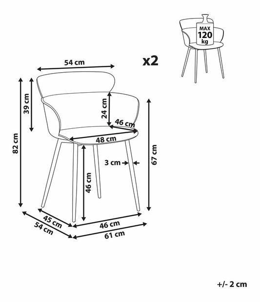 Set 2 ks. jedálenských stoličiek SULLY (čierna)