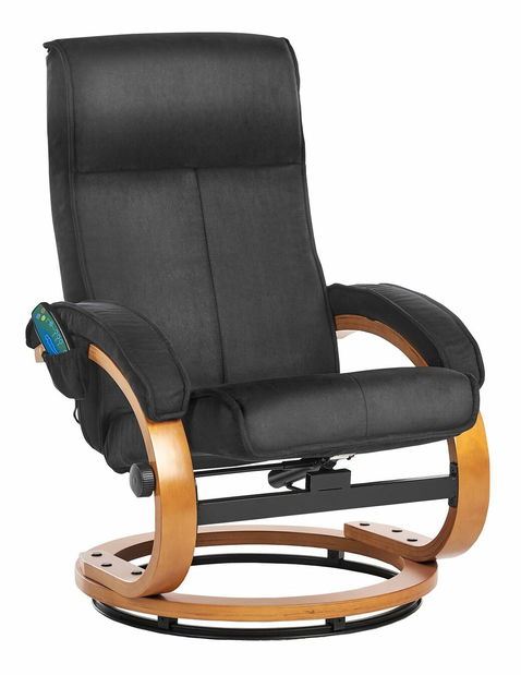 Fotoliu masaj HEROND (piele artificială) (negru)