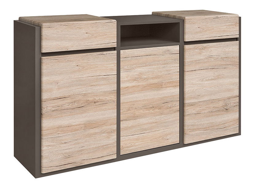 Komoda BRW Author KOM3D2S/10/16 (Láva + Dub Sanremo svetlý)