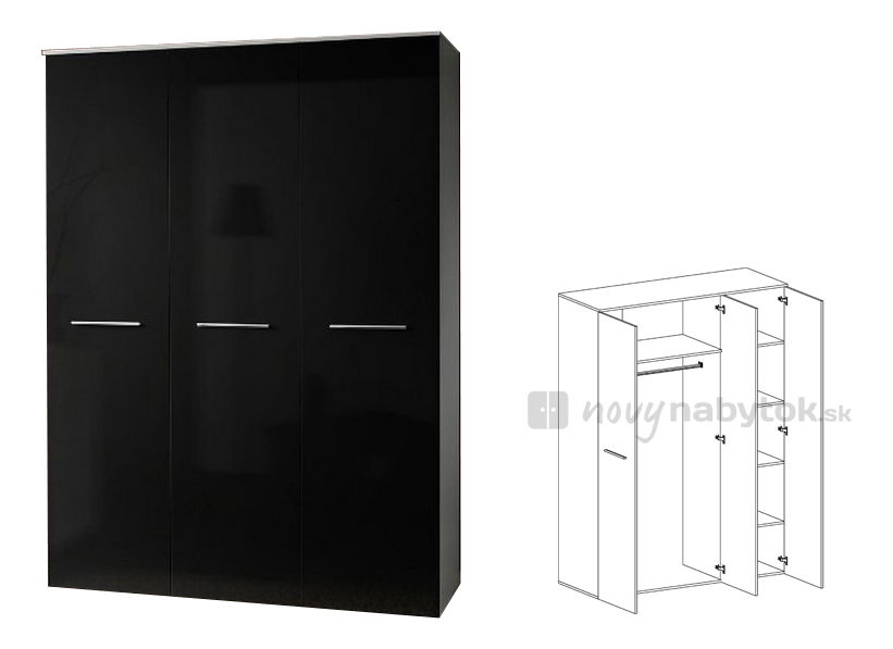 Šatníková skriňa Shelby 23 WS BG