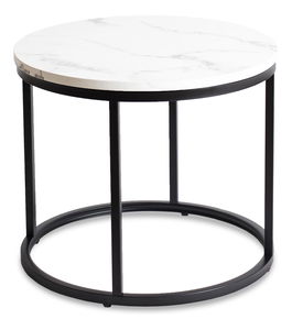 Dohányzóasztal Conney (fehér márvány + fekete) 