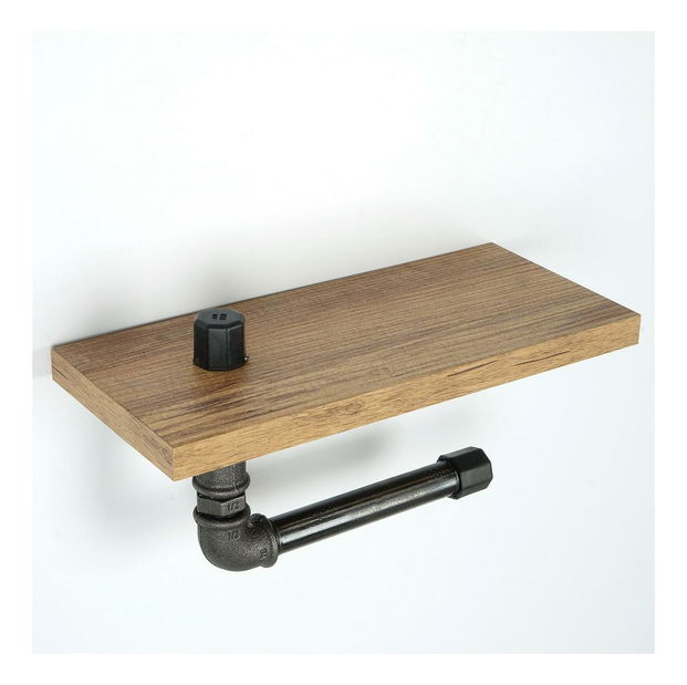 Držiak na toaletný papier Nenanu 36 (orech + čierna) 