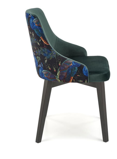 Scaun de sufragerie Edo (negru + verde)