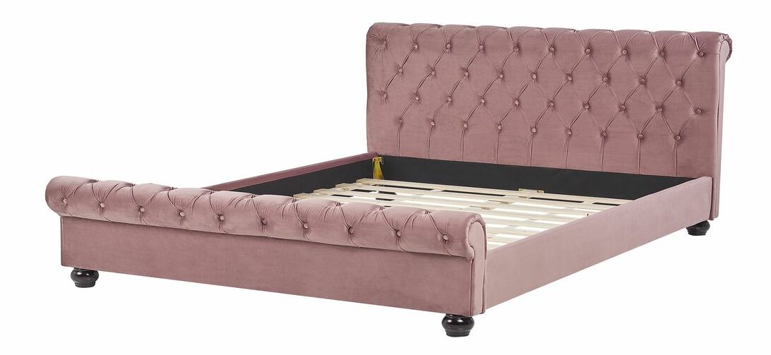 Manželská posteľ 180 cm ARCHON (s roštom) (ružová)