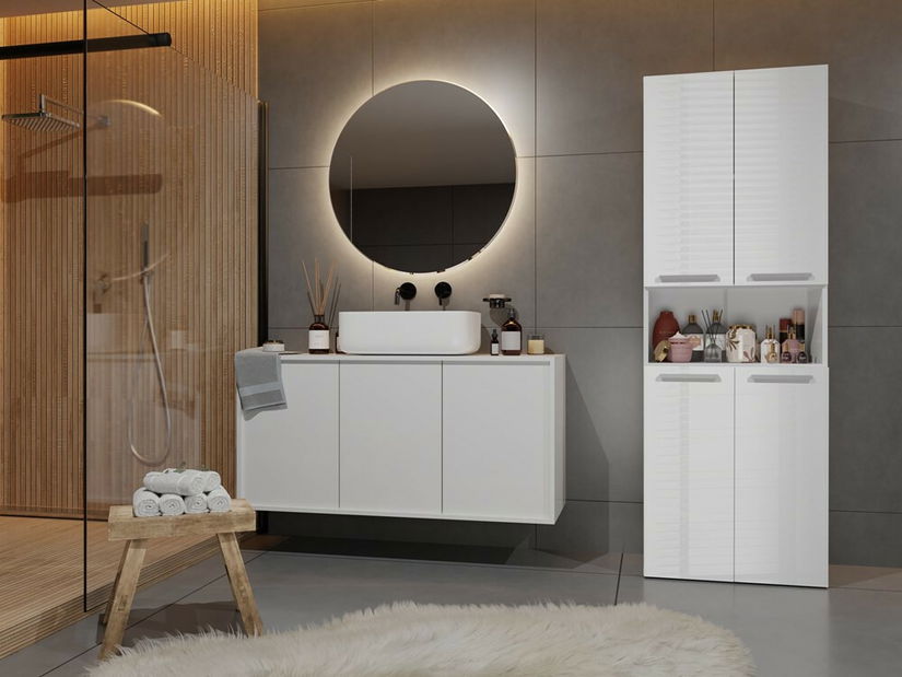 Kúpeľňová skrinka Neltossa 6 (lesk biely)