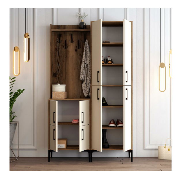 Predsieňová stena Betina BA (orech + krémová)