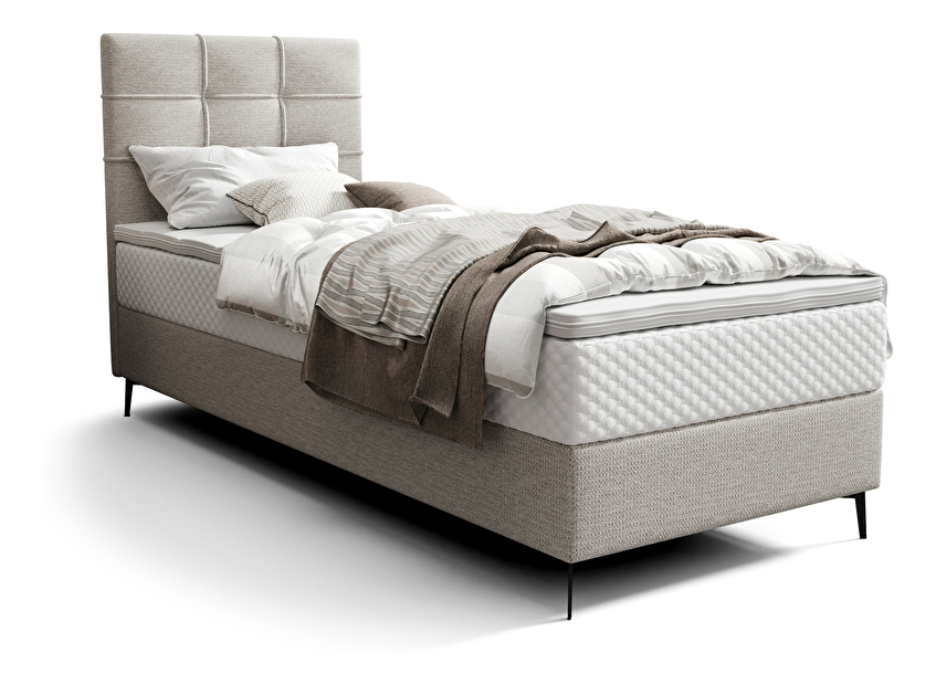 Jednostruki krevet 80 cm Infernus Bonell (svijetlosiva) (s podnicom, s prostorom za odlaganje)