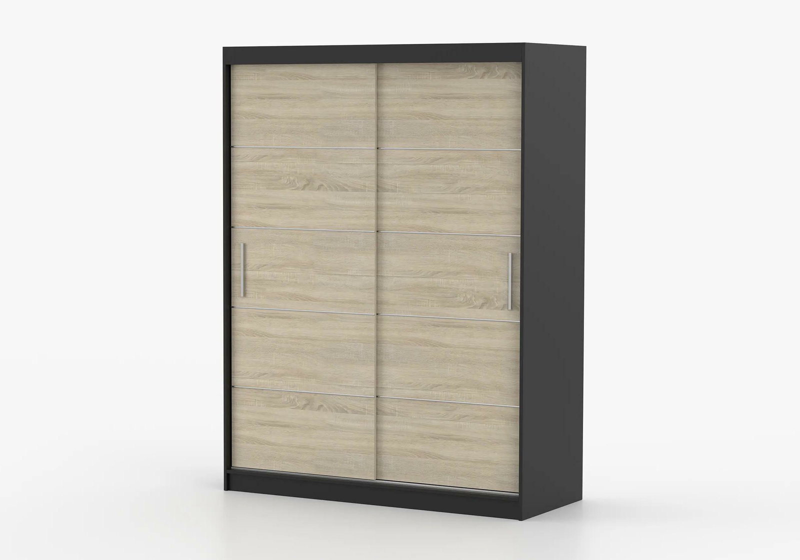 Ruhásszekrény Viola 06 (fekete + sonoma tölgy)