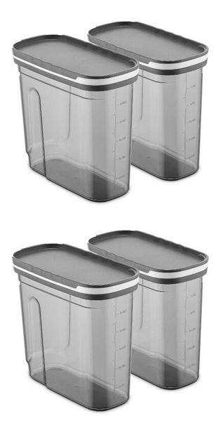 Élelmiszertároló edénykészlet (4 db.) Berto 04 (antracit)