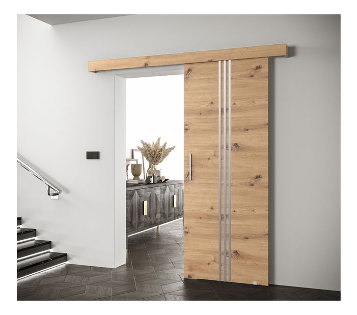 Tolóajtó 90 cm Sharlene V (artisan tölgy + artisan tölgy + ezüst)
