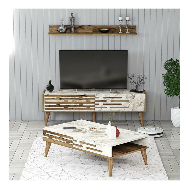 Set za dnevni boravak Valencia (orah + bijeli mramor)