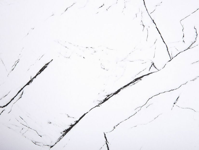 Masă sufragerie MOLIR (alb + auriu) (pentru 6 persoane)