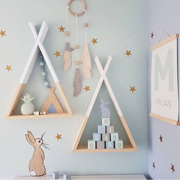 Raft pentru copii Cinderella (alb + natural)