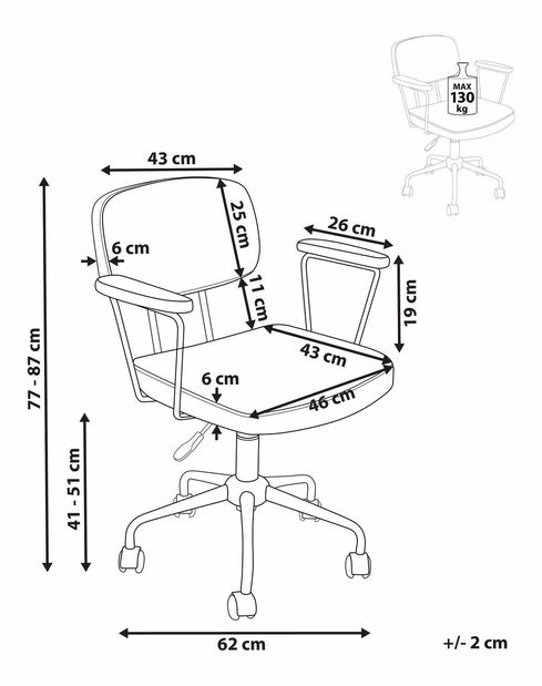 Scaun de birou Asta (maro închis)