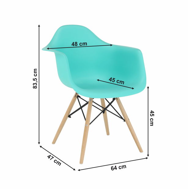 Scaun de sufragerie (2 buc.) Damiron PC 019 (mentol) *vânzare stoc