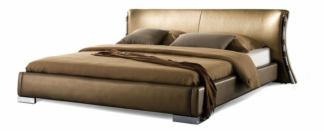 Manželská posteľ 180 cm PARNAS (s roštom) (zlatá) *bazár