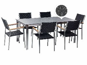 Set mobilier de grădină Cleopatra (negru ratan)