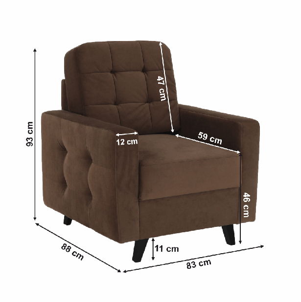 Relaxačné kreslo Merina (hnedá + wenge)
