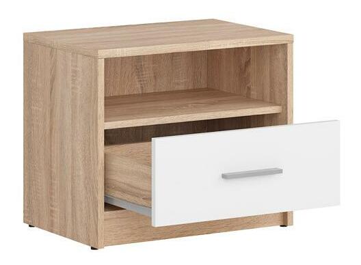 Noptieră Nepo Plus 3 (stejar sonoma + alb) 