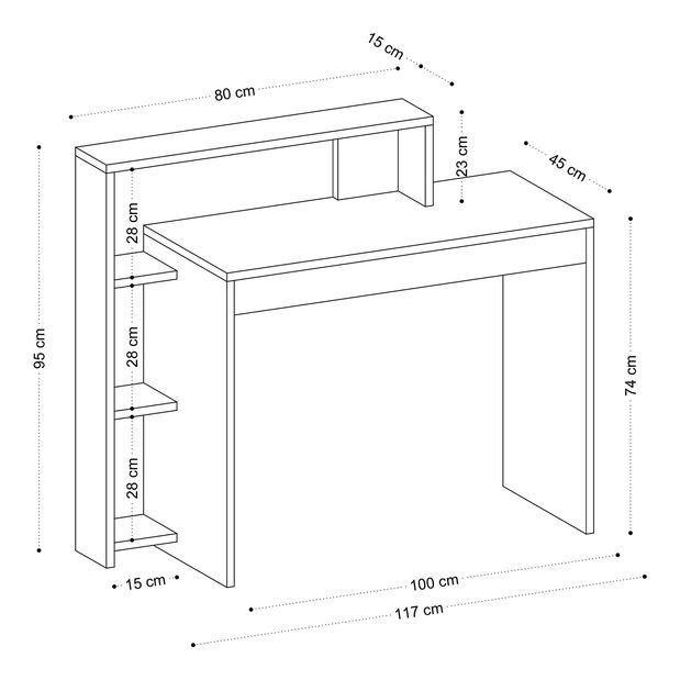 PC asztal Aliex 12 (fehér)