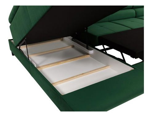 Kutna garnitura U Terazuro Bis S (zelena) (s prostorom za odlaganje) (L)