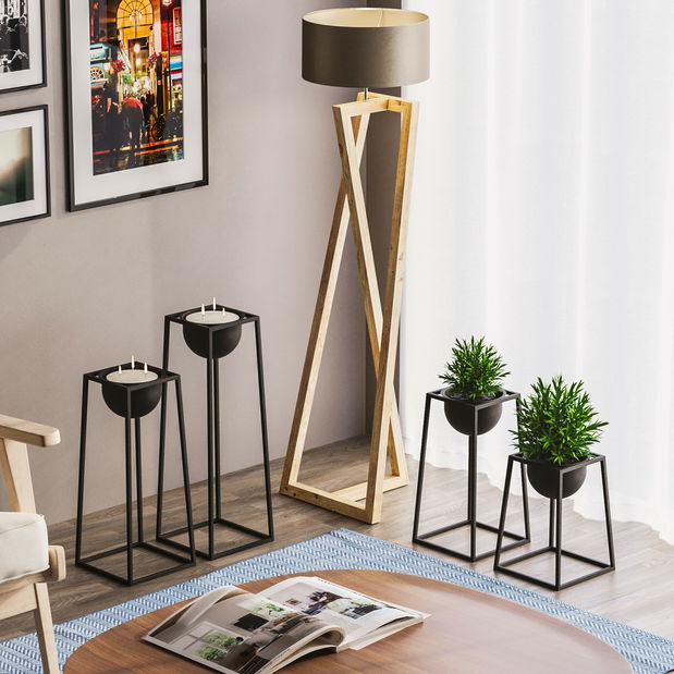 Ghiveci de flori decorativ Gwion (Negru)