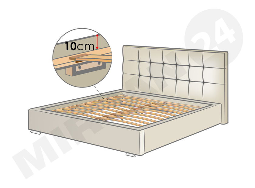 Manželská posteľ 180 cm Nino (sivá)