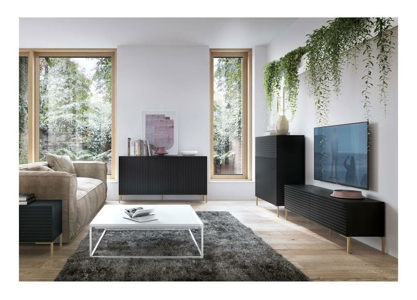 Comodă Lamellito L2 (negru + auriu)