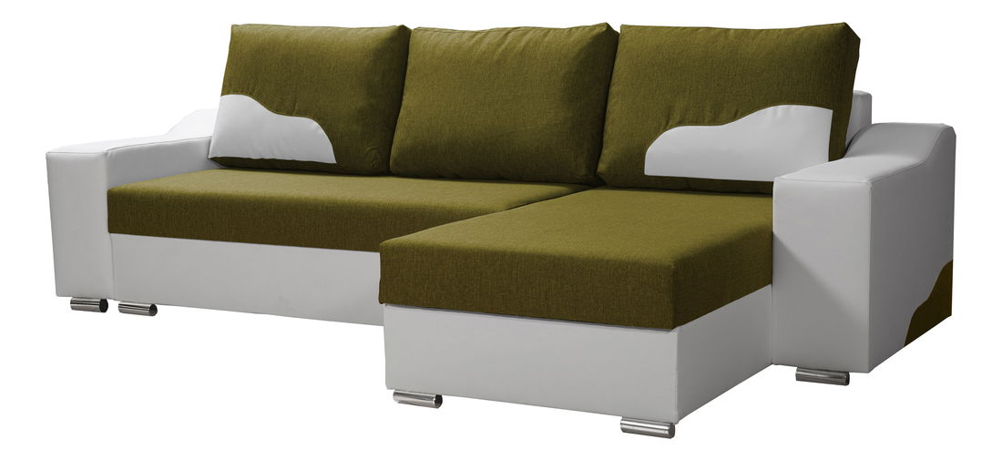 Rohová sedačka Wisteria (zelená + biela) (P)