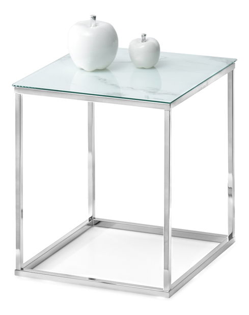 Konferenčný stolík Bella S (biela + chrómová)