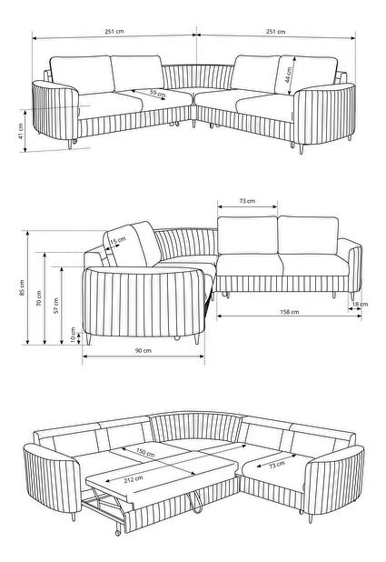 Kutna garnitura Loreen (krem) (D)