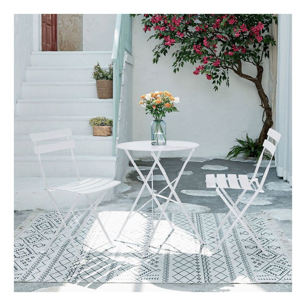 Set mobilier de grădină Obas 210970 (alb) (pentru 2 persoane)