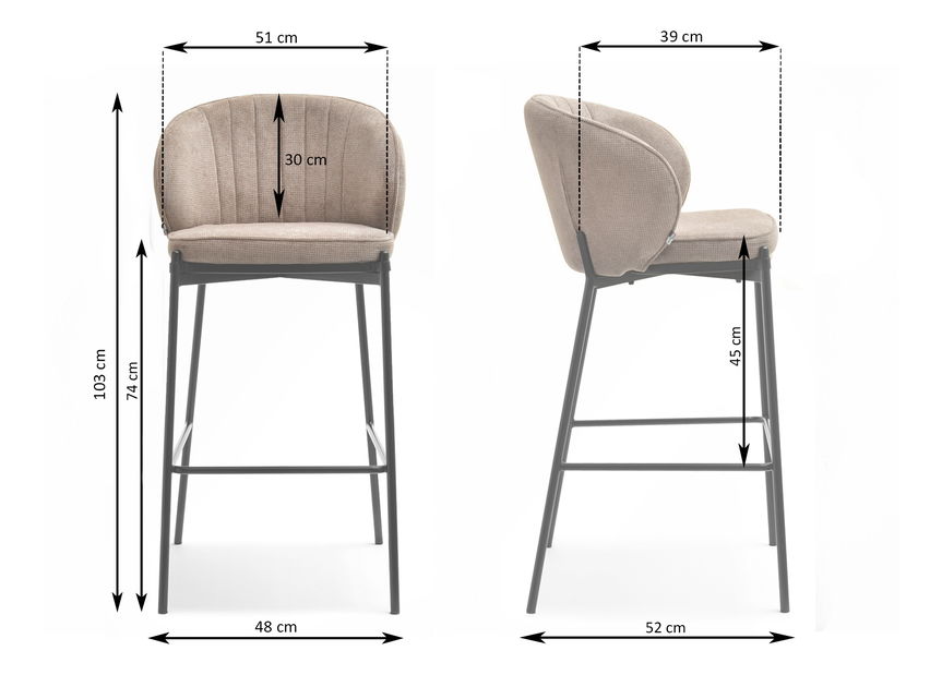 Scaun Farah (bej + auriu)